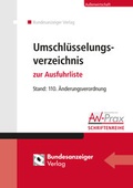 Cover: Umschl&uuml;sselungsverzeichnis - Reguvis Fachmedien