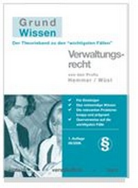 Abbildung von: Grundwissen Verwaltungsrecht - Hemmer-Wüst