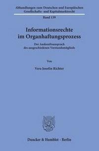 Abbildung von: Informationsrechte im Organhaftungsprozess - Duncker & Humblot