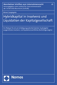 Abbildung von: Hybridkapital in Insolvenz und Liquidation der Kapitalgesellschaft - Nomos
