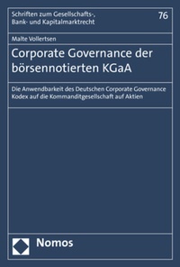Abbildung von: Corporate Governance der börsennotierten KGaA - Nomos