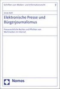 Abbildung von: Elektronische Presse und Bürgerjournalismus - Nomos