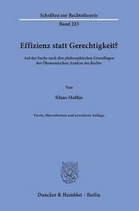 Abbildung von: Effizienz statt Gerechtigkeit? - Duncker & Humblot