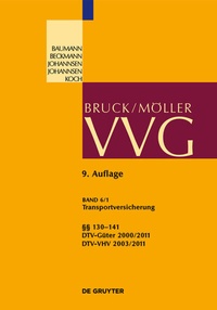 Abbildung von: Transportversicherung §§ 130-141 - De Gruyter