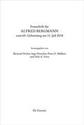 Cover: Festschrift f&uuml;r Alfred Bergmann zum 65. Geburtstag am 13. Juli 2018 - De Gruyter
