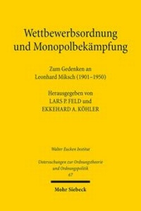 Abbildung von: Wettbewerbsordnung und Monopolbekaempfung - Mohr Siebeck