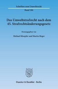 Abbildung von: Das Umweltstrafrecht nach dem 45. Strafrechtsänderungsgesetz - fibre