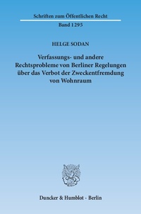 Abbildung von: Verfassungs- und andere Rechtsprobleme von Berliner Regelungen über das Verbot der Zweckentfremdung von Wohnraum - fibre