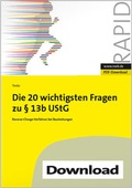 Cover: Die 20 wichtigsten Fragen zu &sect; 13b UStG - NWB