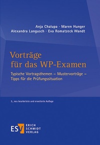 Abbildung von: Vorträge für das WP-Examen - Erich Schmidt Verlag