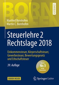 Abbildung von: Steuerlehre 2 Rechtslage 2018 - Springer Gabler