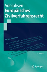 Abbildung von: Europäisches Zivilverfahrensrecht - Springer