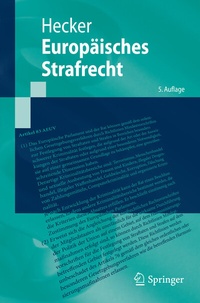 Enlarge image Cover: Europäisches Strafrecht - Springer