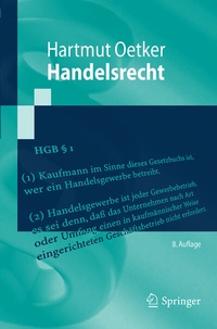 Enlarge image Cover: Handelsrecht - Springer