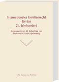 Cover: Internationales Familienrecht f&uuml;r das 21. Jahrhundert - Sellier. European Law Publishers