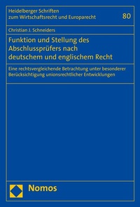 Abbildung von: Funktion und Stellung des Abschlussprüfers nach deutschem und englischem Recht - Nomos