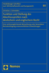 Abbildung von: Funktion und Stellung des Abschlussprüfers nach deutschem und englischem Recht - Nomos