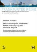 Cover: Berufsunf&auml;higkeit, Invalidit&auml;t, Erwerbsminderung und &auml;hnliche Begriffe - VVW Verlag Versicherungswirtschaft