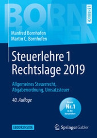 Abbildung von: Steuerlehre 1 Rechtslage 2019 - Springer Gabler