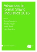 Cover: Advances in formal Slavic linguistics 2016 - Freie Universit&auml;t Berlin Universit&auml;tsbibliothek
