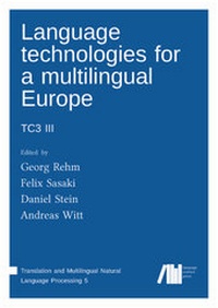 Enlarge image Cover: Language technologies for a multilingual Europe - Freie Universität Berlin Universitätsbibliothek