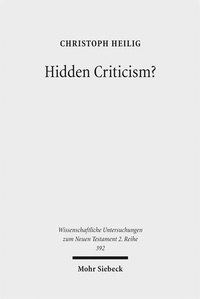 Abbildung von: Hidden Criticism? - Mohr Siebeck