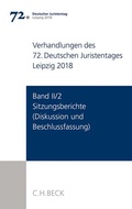 Cover: Verhandlungen des 72. Deutschen Juristentages Leipzig 2018 Band II/2: Sitzungsberichte - Diskussion und Beschlussfassung - C.H.BECK
