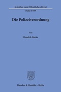 Bild: Die Polizeiverordnung - Duncker & Humblot