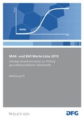 Cover: MAK- und BAT-Werte-Liste 2019 - Wiley-VCH