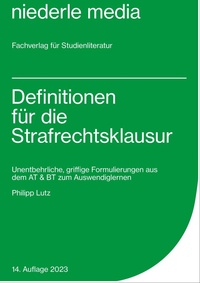 Enlarge image Cover: Definitionen für die Strafrechtsklausur - niederle media
