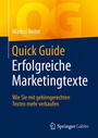Cover: Quick Guide Erfolgreiche Marketingtexte - Springer Gabler