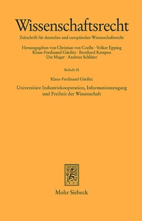 Abbildung von: Universitäre Industriekooperation, Informationszugang und Freiheit der Wissenschaft - Mohr Siebeck