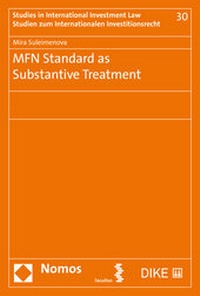 Enlarge image Cover: MFN Standard as Substantive Treatment - Dike Verlag Zürich