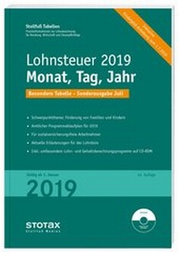 Abbildung von: Tabelle, Lohnsteuer 2019 Monat, Tag, Jahr - Sonderausgabe Juli - Stollfuß