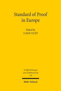 Abbildung von: Standard of Proof in Europe - Mohr Siebeck