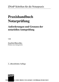 Abbildung von: Praxishandbuch Notarprüfung - ZAP