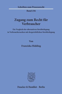 Abbildung von: Zugang zum Recht für Verbraucher - Duncker & Humblot