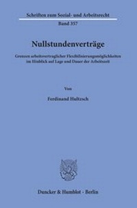 Abbildung von: Nullstundenverträge - Duncker & Humblot