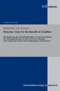 Abbildung von: Directors' Duty for the Benefit of Creditors - V&R unipress