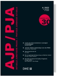 Abbildung von: Aktuelle Juristische Praxis - AJP | Pratique Juridique Actuelle - PJA - Dike Verlag