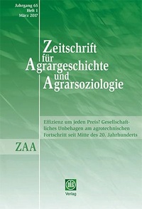 Abbildung von: Zeitschrift für Agrargeschichte und Agrarsoziologie - DLG-Verlag