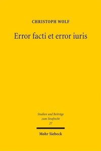 Enlarge image Cover: Error facti et error iuris - Mohr Siebeck