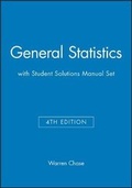 Cover: General Statistics 4e with Student Solutions Manual Set - Wiley