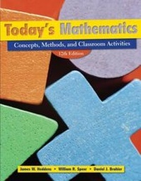 Enlarge image Cover: Today's Mathematics, (Shrinkwrapped with CD Inside Envelop Inside Front Cover of Text): Concepts, Methods, and Classroom Activities - Wiley