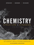 Cover: Student Solutions Manual to Accompany Chemistry: Structure and Dynamics, 5e - Wiley