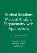 Cover: Student Solutions Manual Analytic Trigonometry with Applications - Wiley