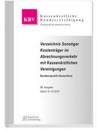 Abbildung von: Verzeichnis sonstiger Kostenträger im Abrechnungsverkehr mit Kassenärztlichen Vereinigungen - Deutscher Ärzteverlag