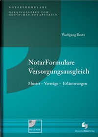 Enlarge image Cover: NotarFormulare Versorgungsausgleich - Deutscher Notarverlag