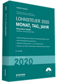 Abbildung von: Tabelle, Lohnsteuer 2020 Monat, Tag, Jahr - Stollfuß