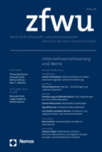 Abbildung von: zfwu - Zeitschrift für Wirtschaft- und  Unternehmensethik - Nomos